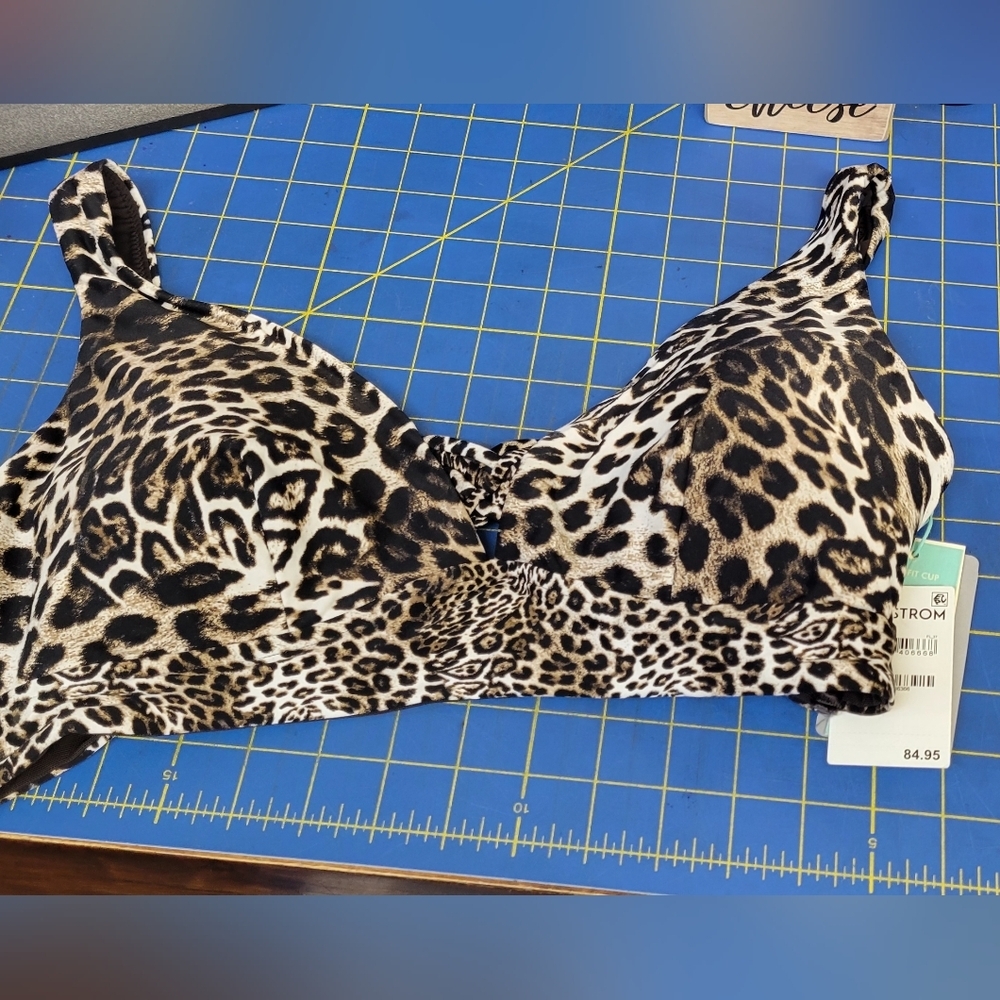 Sea Level Swim Leopard Print Bikini US Szvl 12 Top NWT